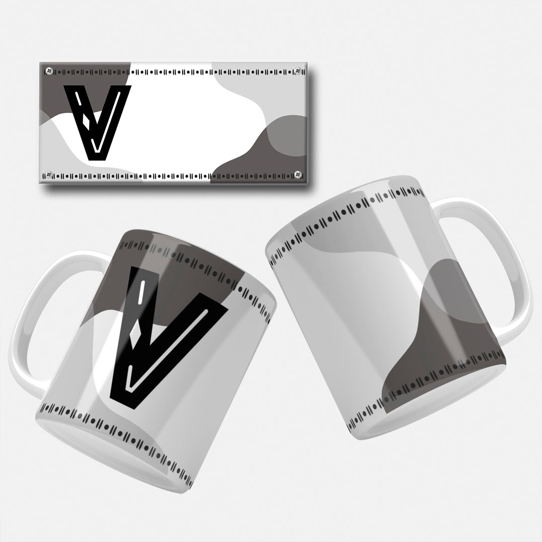 Male Monogram Mug Wrap Designs - 26 Alphabet Set