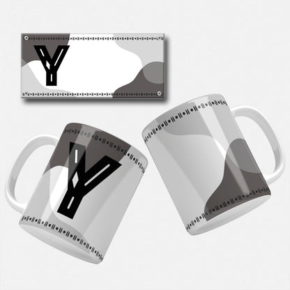 Male Monogram Mug Wrap Designs - 26 Alphabet Set