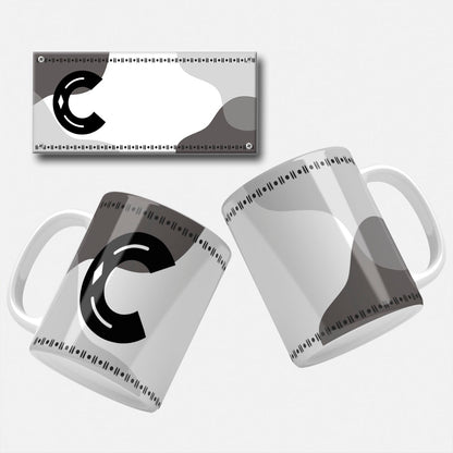 Male Monogram Mug Wrap Designs - 26 Alphabet Set