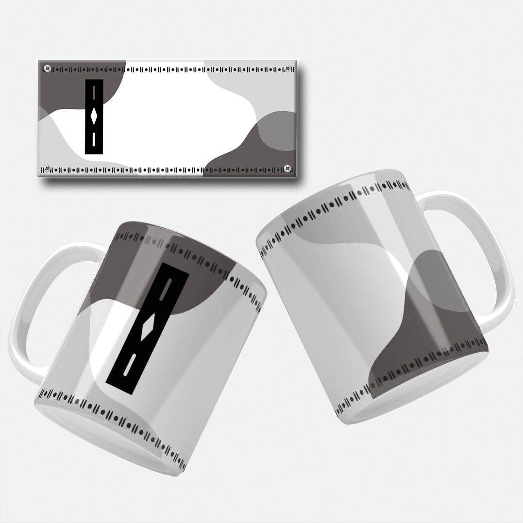 Male Monogram Mug Wrap Designs - 26 Alphabet Set