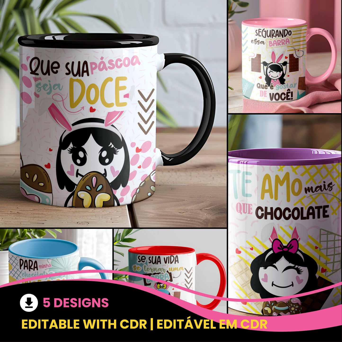 Yulitos Easter Mug Collection | Cute Easter Mugs for Sublimation