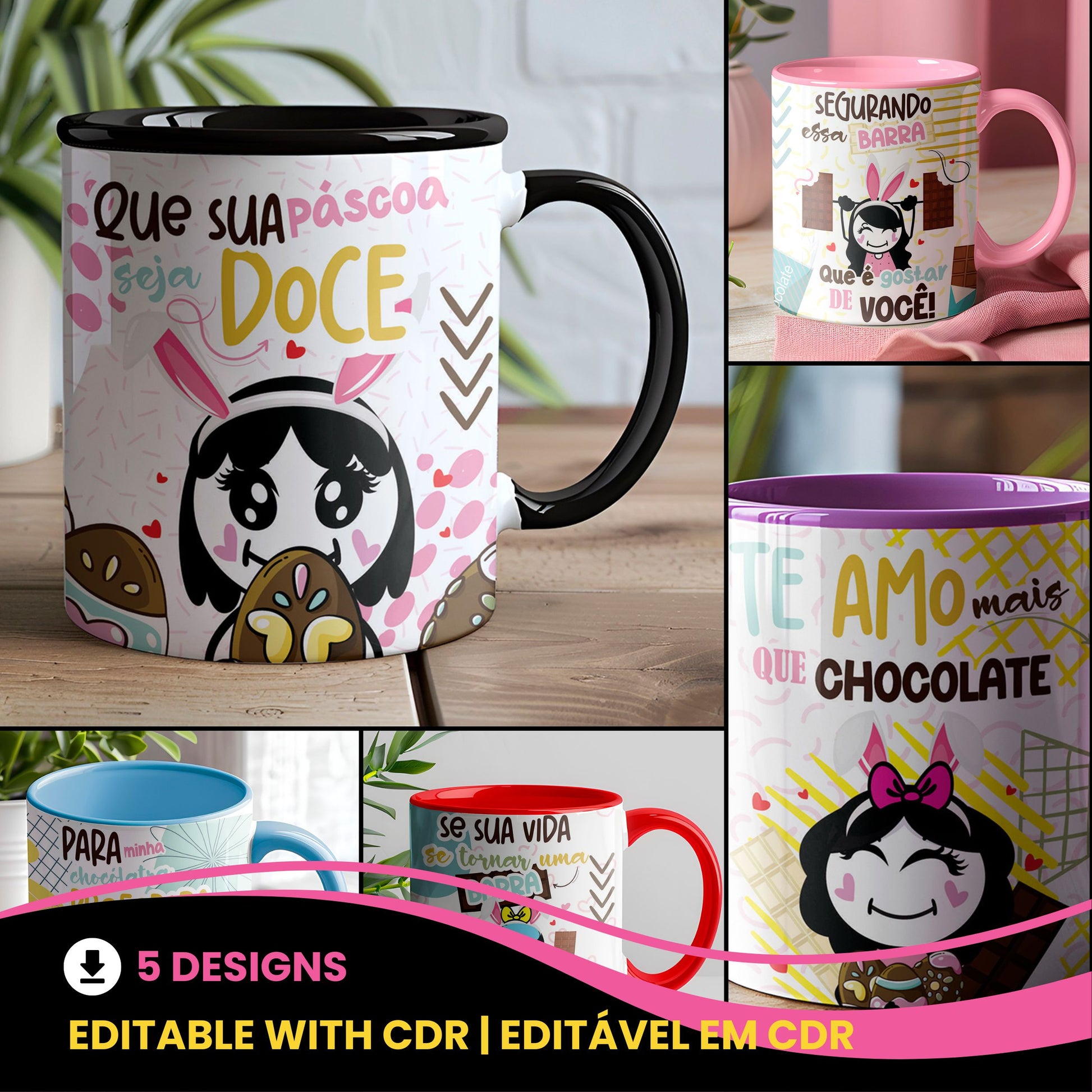 Yulitos Easter Mug Collection | Cute Easter Mugs for Sublimation