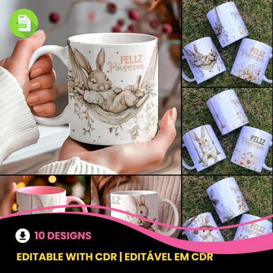 Timeless Vintage Easter Mug Collection | Elegant Retro Designs for Sublimation