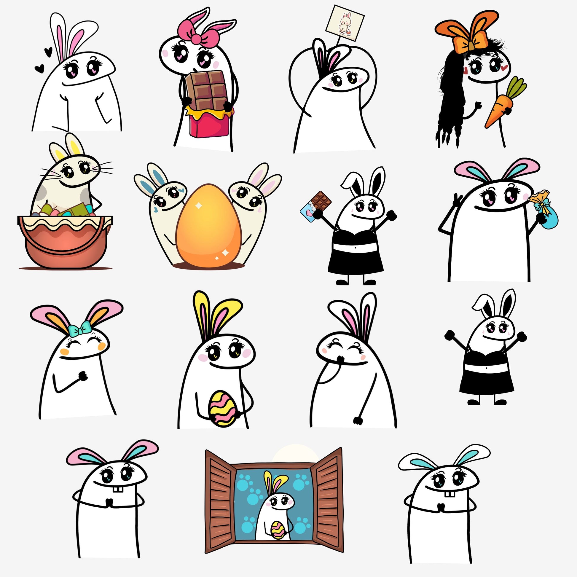 Flork Easter Digital Kit | Funny Easter Phrases & Characters