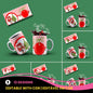 Cute Christmas Anime Girl Mug Sublimation PNG Bundle | Whimsical Holiday Polka Dot Mug Wrap Template