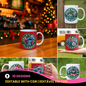 Christmas Coffee Logo Mug Sublimation Design | Cute Blue Alien Holiday Mug Wrap PNG