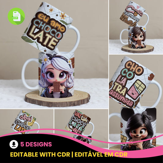 Chocolatra Easter Mug Sublimation Bundle | Cute Chocolate Characters