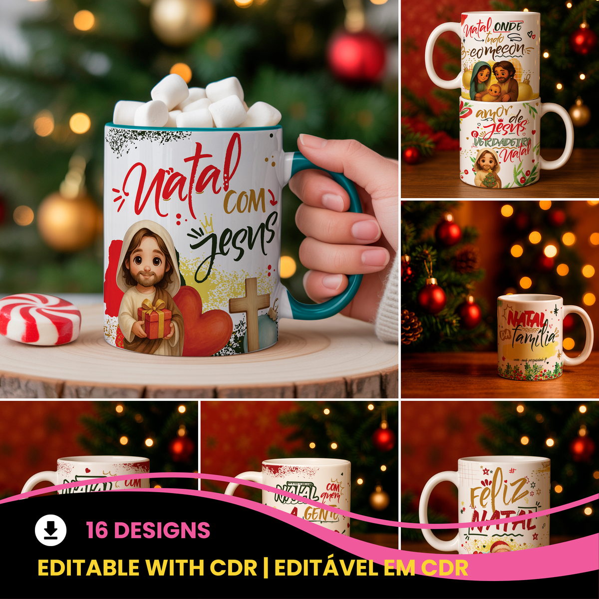 Christmas Mug Sublimation Bundle PNG | Funny & Faith Christmas Coffee Cup Designs