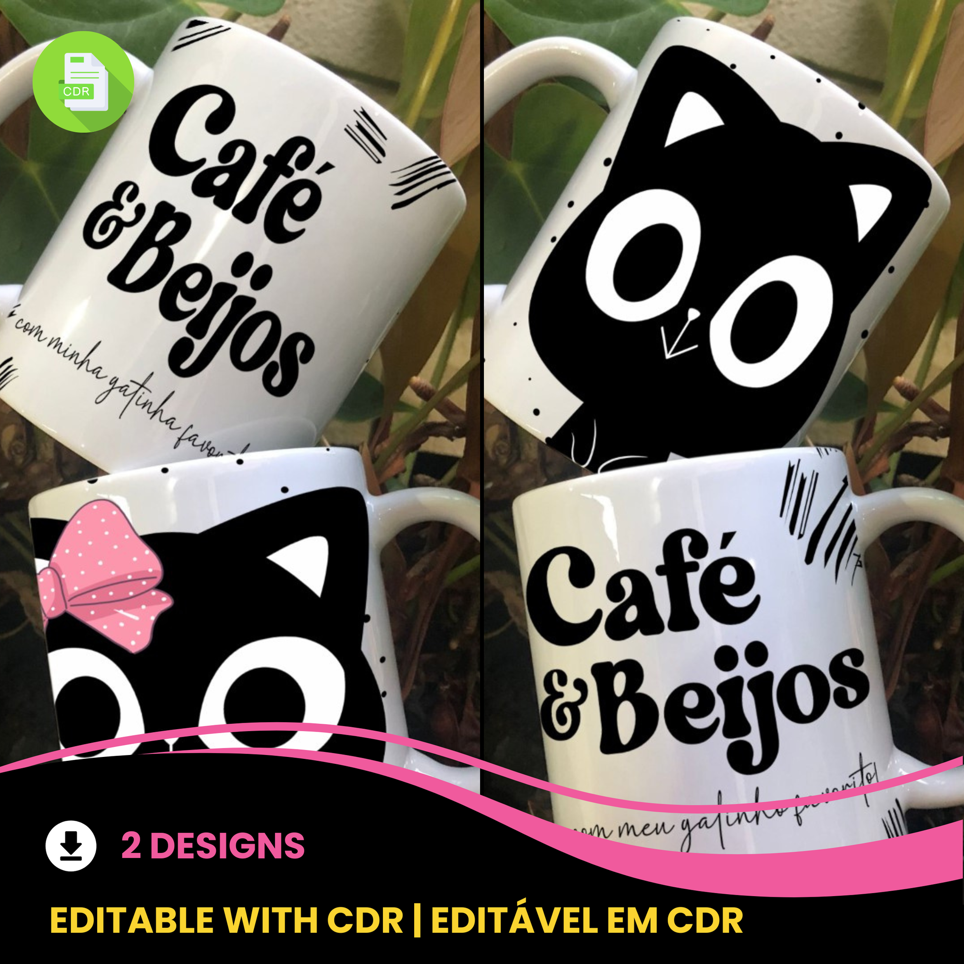 Valentine’s Day Coffee & Kiss Mug Sublimation | Romantic Love Design