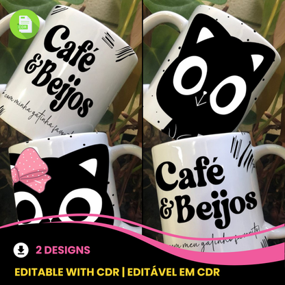 Valentine’s Day Coffee & Kiss Mug Sublimation | Romantic Love Design