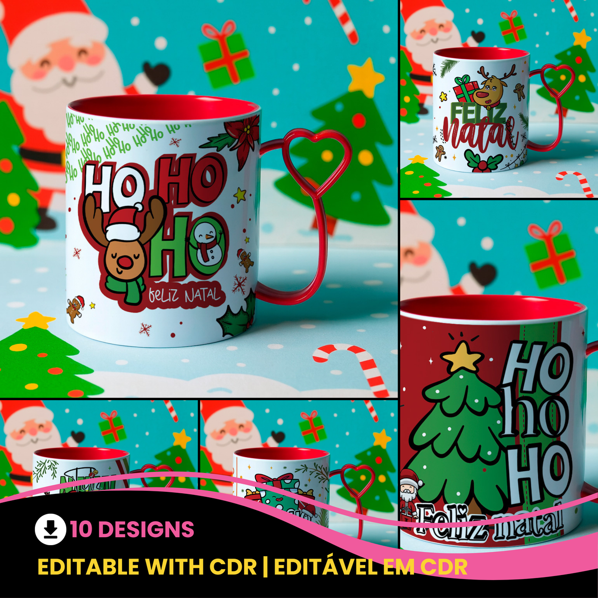 Interactive Kids Christmas Gift | Personalized Name Coloring Mug PNG