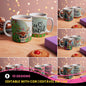 Cute Cartoon Reindeer Christmas Mug Sublimation Designs PNG Bundle | Portuguese Holiday Quote Coffee Cup Layout