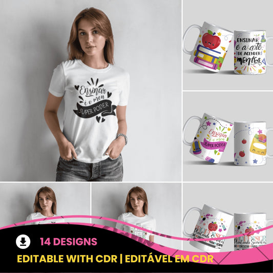 Teacher Appreciation Sublimation Design PNG Bundle | Teacher Shirt PNG | Mug Wrap Sublimation PNG 11oz 15oz
