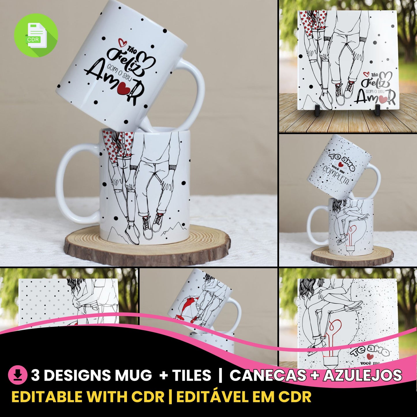 Minimalist Valentine’s Day Couple Mug Sublimation | Simple Love Design