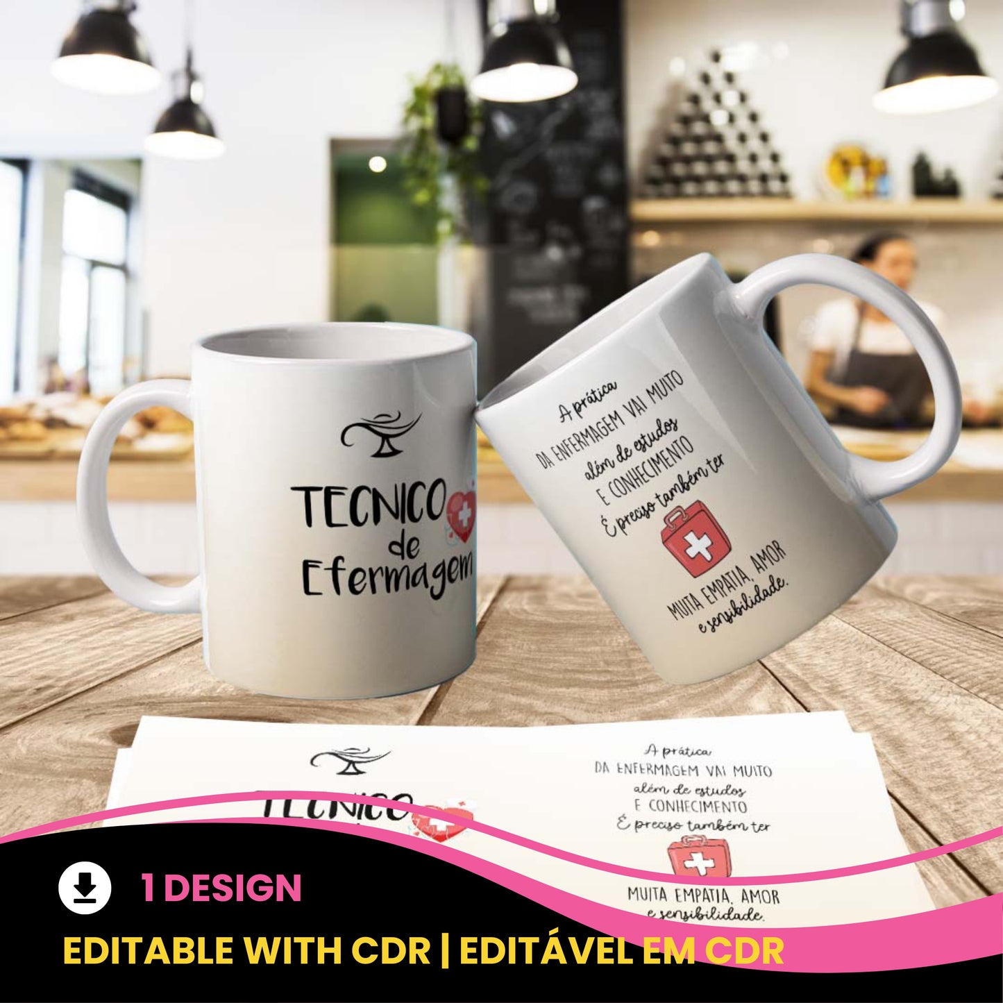 Nursing Technician Mug Sublimation PNG | Funny Nurse Appreciation Coffee Cup Wrap