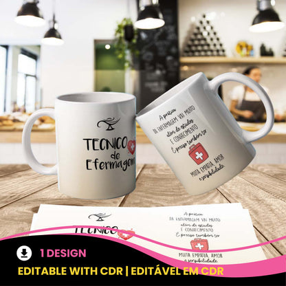 Nursing Technician Mug Sublimation PNG | Funny Nurse Appreciation Coffee Cup Wrap