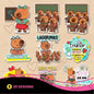 Cute Teacher Capybara PNG Clipart Bundle | Funny Back to School Digital Stickers