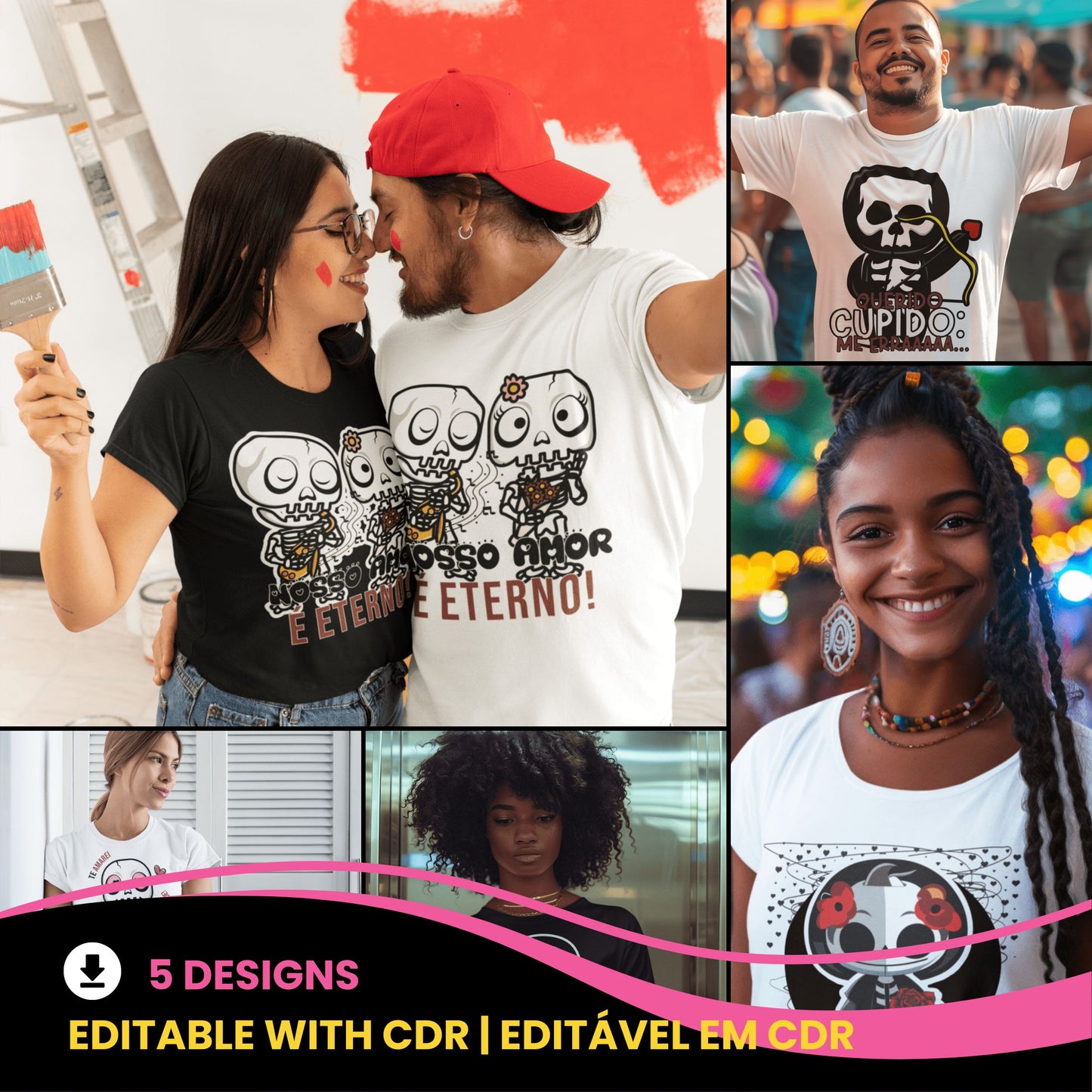 Valentine’s Day Love Skull Shirt Sublimation | Romantic Skull Design