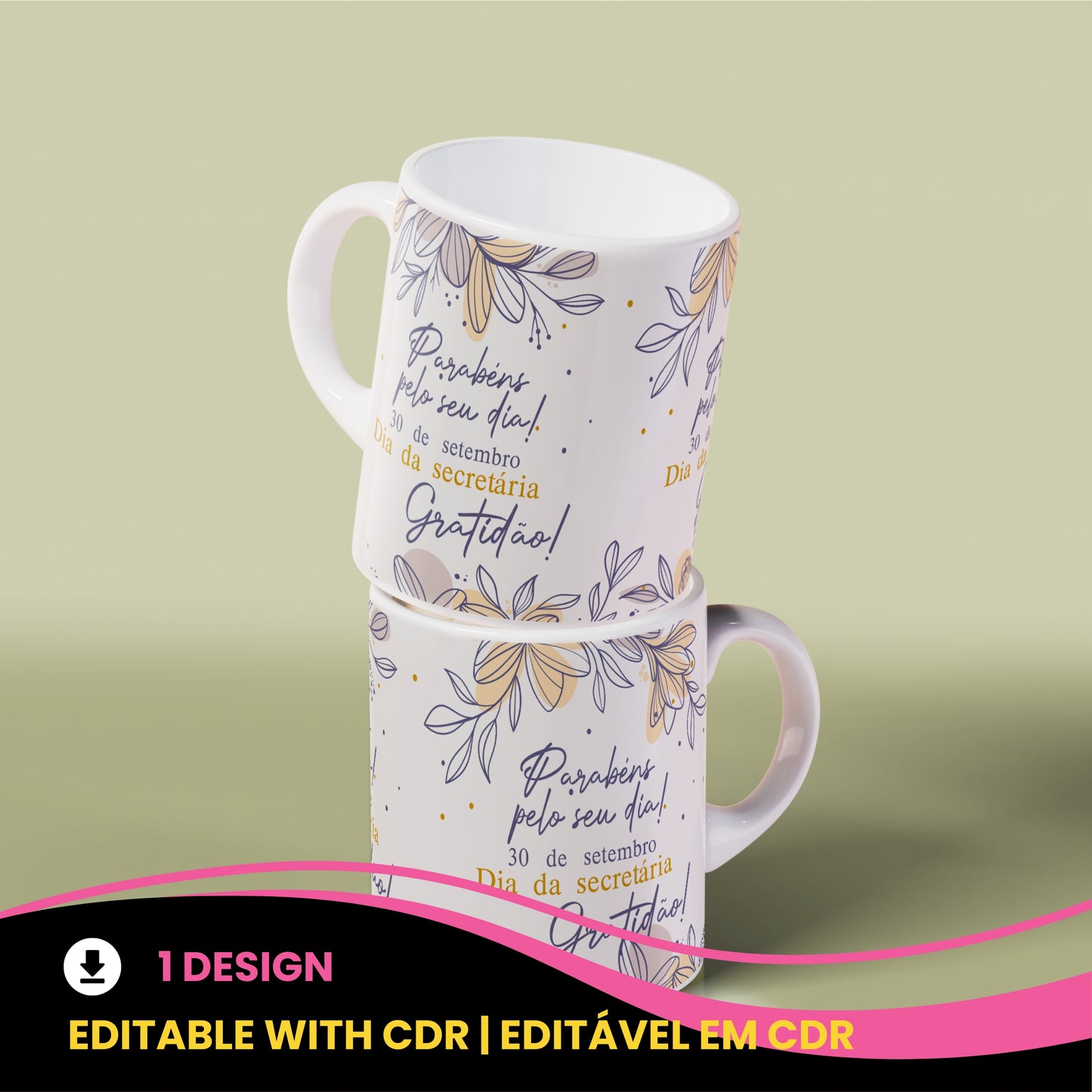 Secretary Day Mug Wrap PNG | Administrative Professionals Day Gift