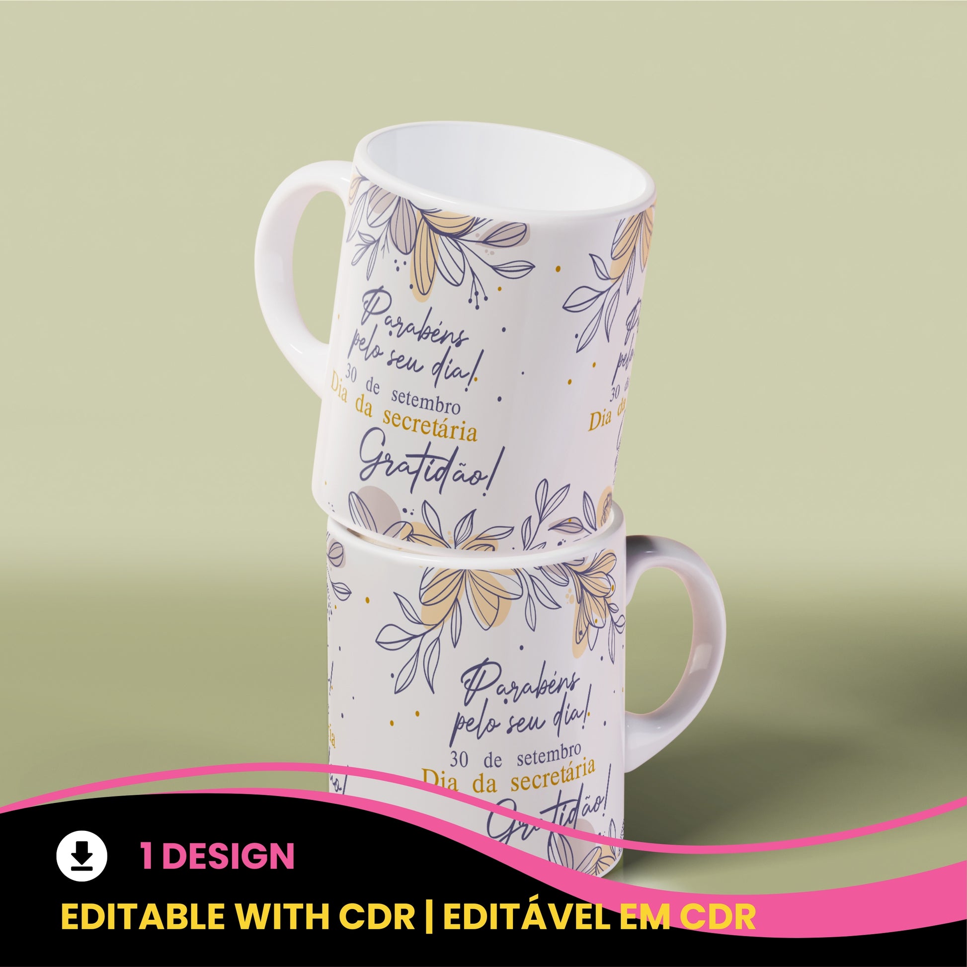 Secretary Day Mug Wrap PNG | Administrative Professionals Day Gift