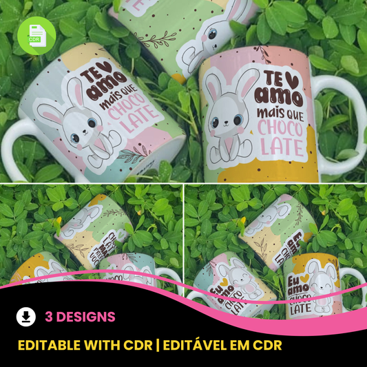 I Love Chocolate Easter Mug Sublimation Bundle | Cute Chocolate Lover Designs