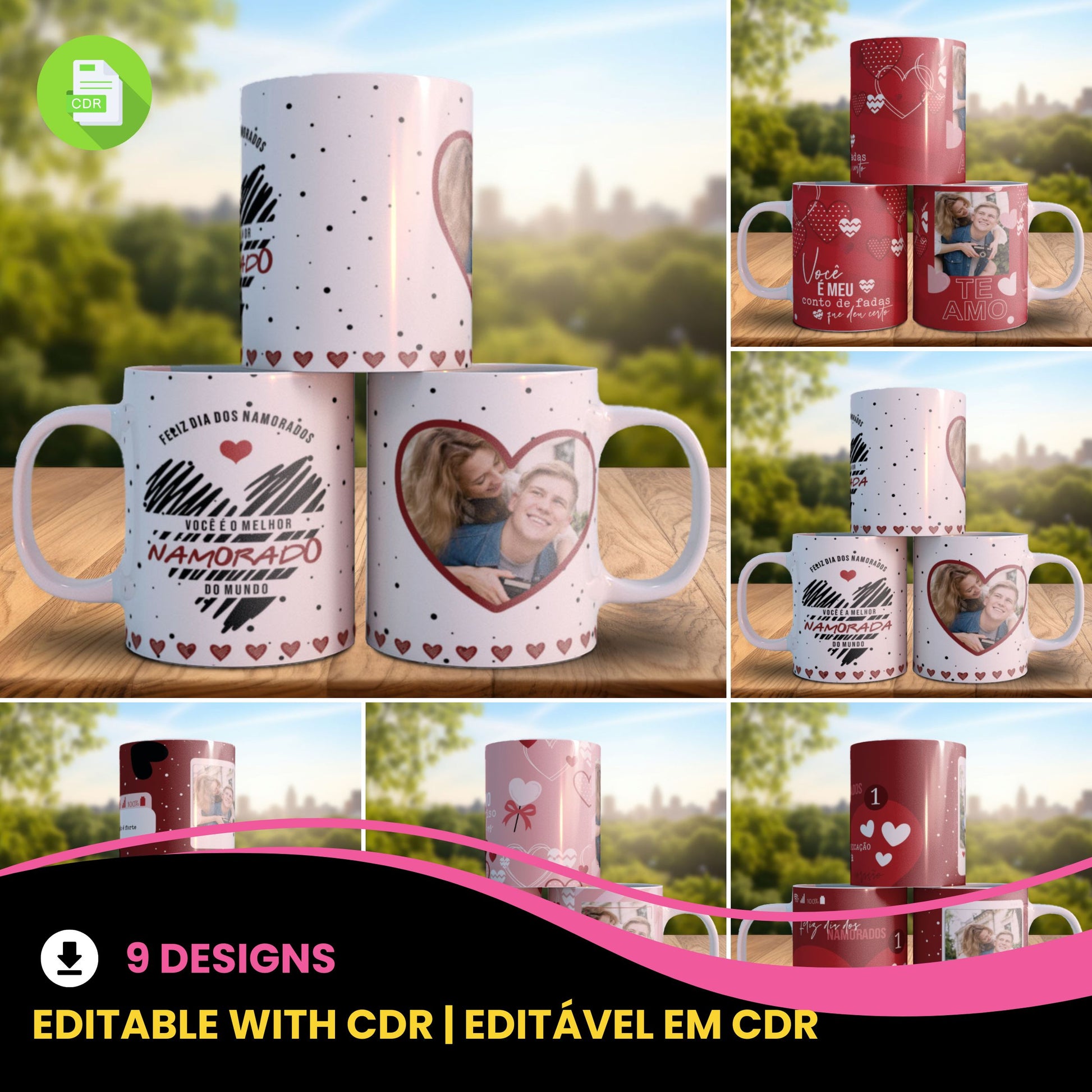 Endless Love Valentine’s Photo Mug PNG | Personalized Photo-Only Couples Mug for Sublimation