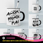 Father's Day Mug Sublimation PNG Bundle | Minimalist Black and White Portuguese Dad Quotes Coffee Cup Wrap