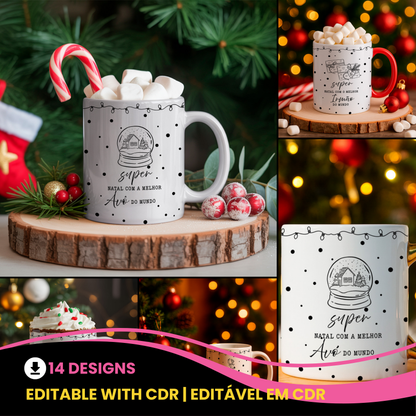 Family Christmas Mug Sublimation Bundle | Aunt Mom Grandma Niece Mug Design | First Christmas With Aunt Mug | Christmas Mug Wrap PNG | Holiday Mug Design