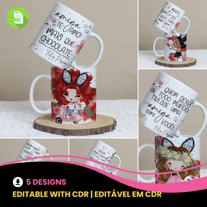 Easter Best Friend Mug Sublimation Bundle | Cute Friendship Designs