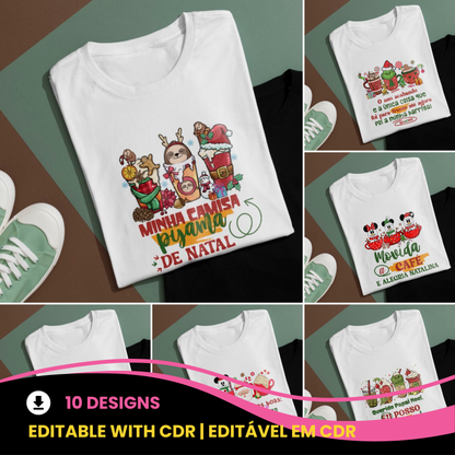 Funny Sarcastic Christmas T-Shirt Sublimation Designs PNG | Grinch Style Holiday Humor Bundle