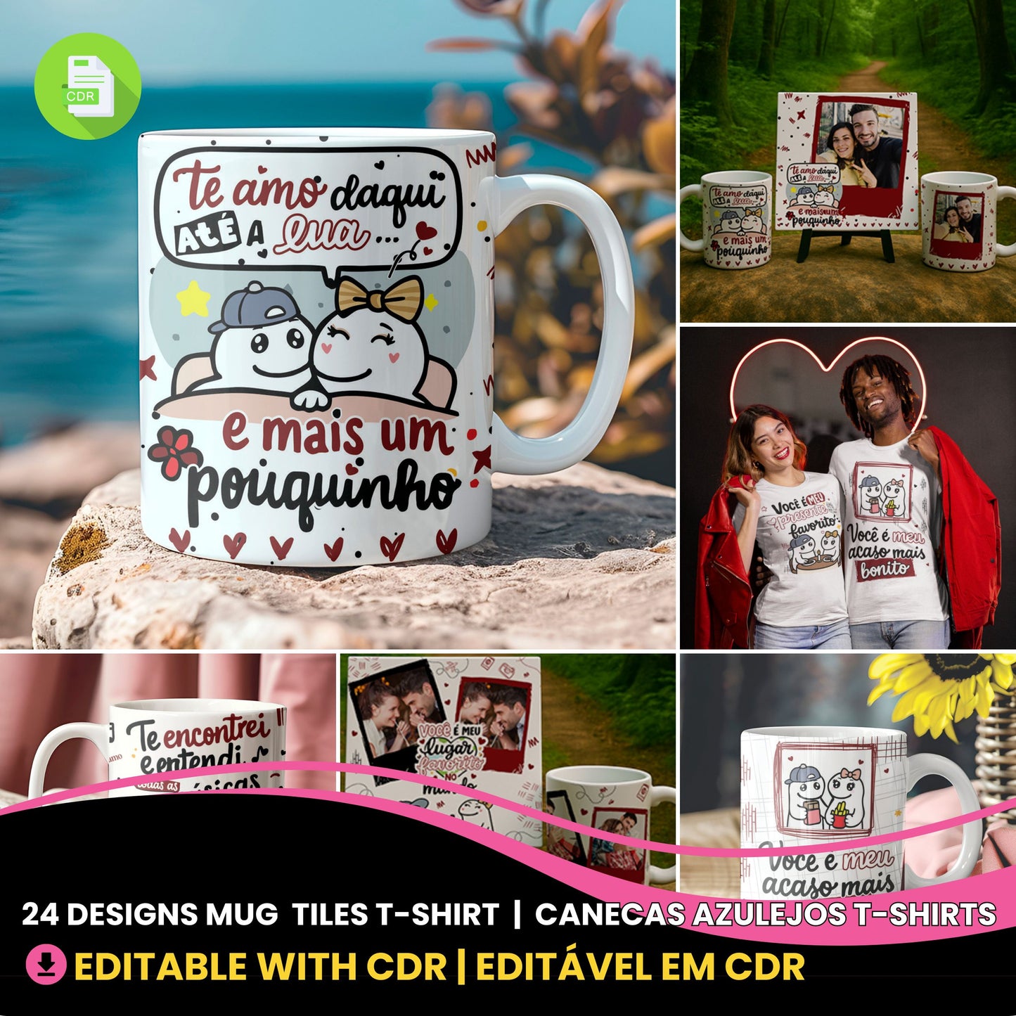 Flork Valentine’s Day Combo PNG | Personalized Mugs, Tiles & T-Shirts with Photo Custom Designs