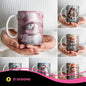 3D Snowman Mug Sublimation PNG Bundle | Cute Winter Snowman Breaking Through Wall Mug Wrap 11oz 15oz Template