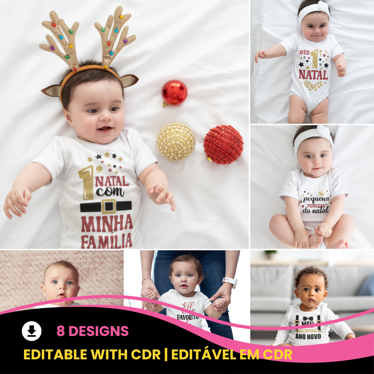 Baby's First Christmas & New Year Sublimation Bundle | My 1st Christmas with Family PNG