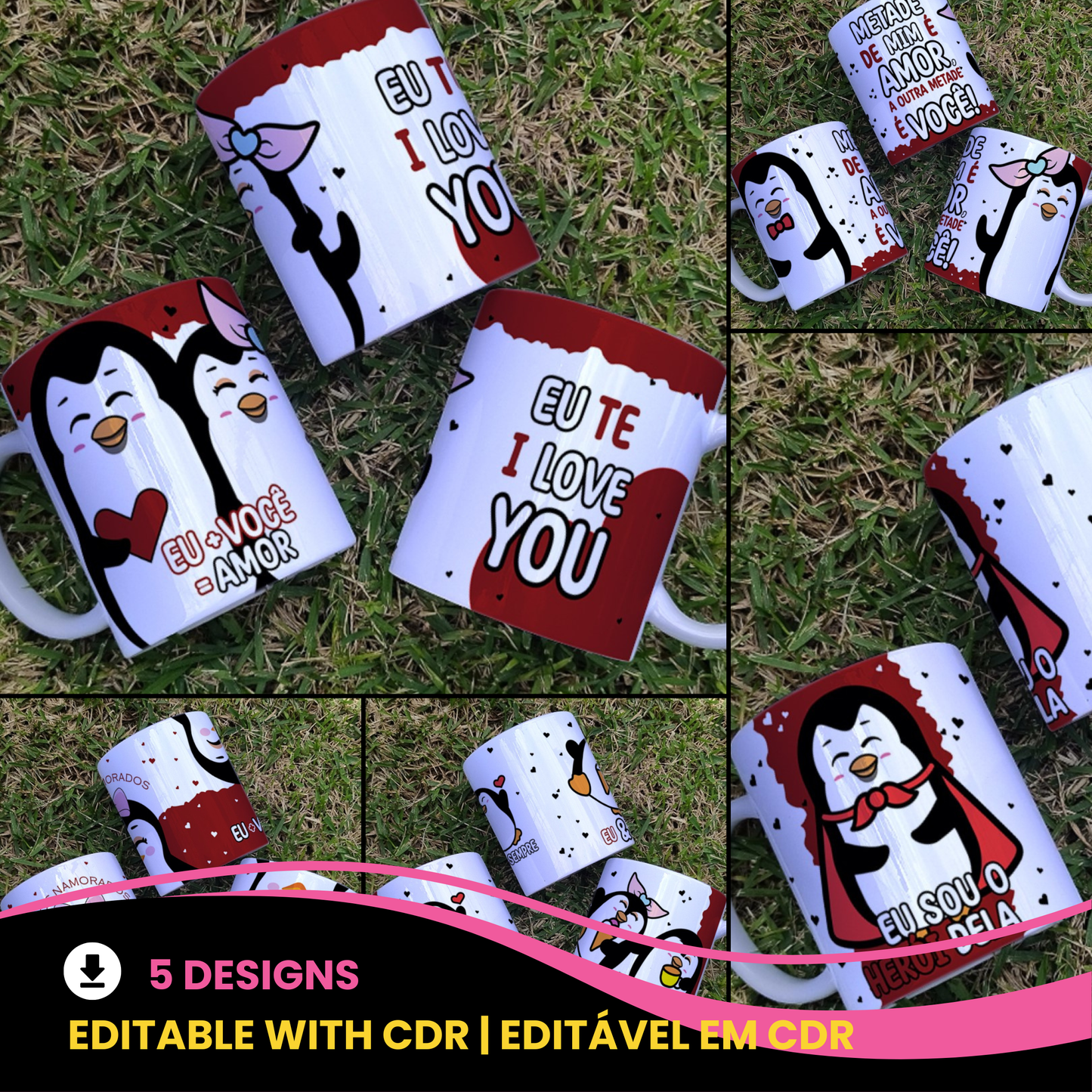 Valentine’s Day Penguin Love Mug Sublimation | Cute Love Quotes Design