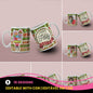 Cute Christmas Girl Mug Sublimation Wrap PNG Bundle | Christmas Knit Pattern Mug Template