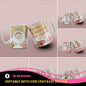 Watercolor Christmas Mug Sublimation PNG Bundle | Cute Pink Santa Mrs Claus Snowman Mug Wrap