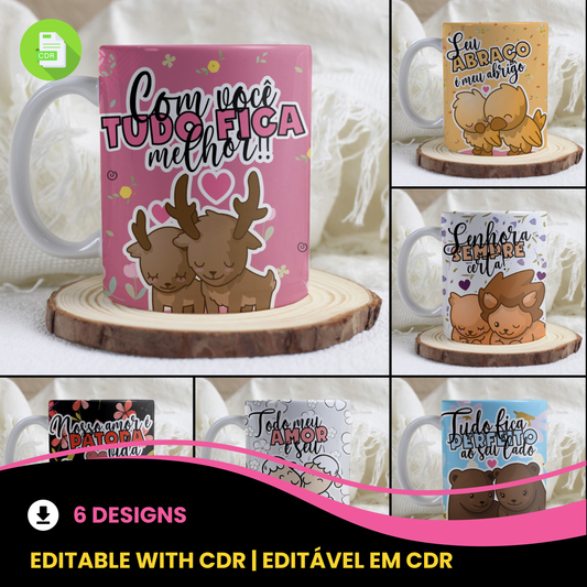 Valentine’s Day Love Quotes Mug Sublimation | Romantic Phrases Design