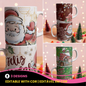 Vintage Storybook Christmas Mug Sublimation Designs | Cute Santa & Mrs. Claus Mug Wrap PNG