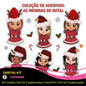 Cute Christmas Girl PNG Bundle | Chibi Santa Girl Clipart