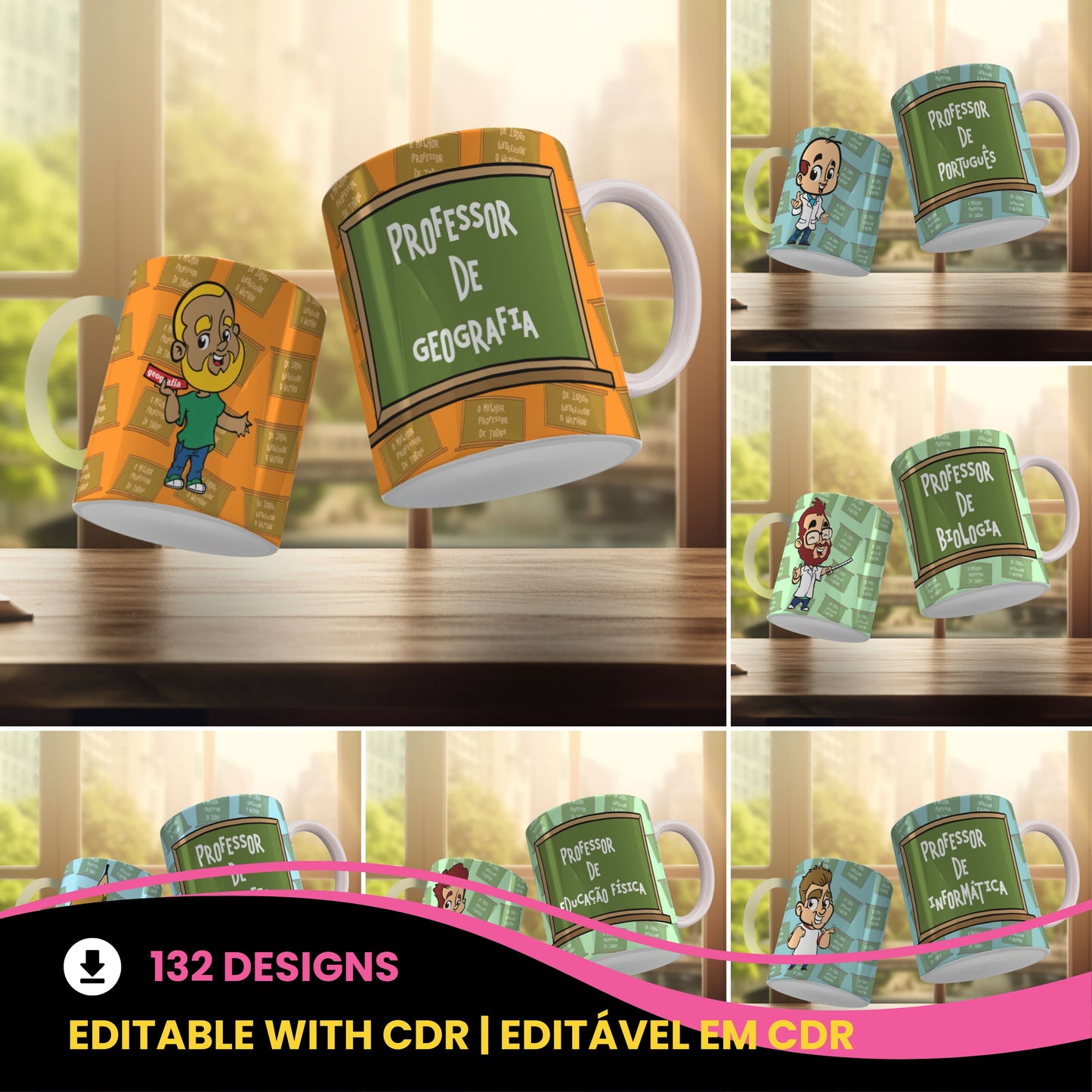 Teacher Sublimation PNG Bundle | Best Teacher Ever Mug Wrap