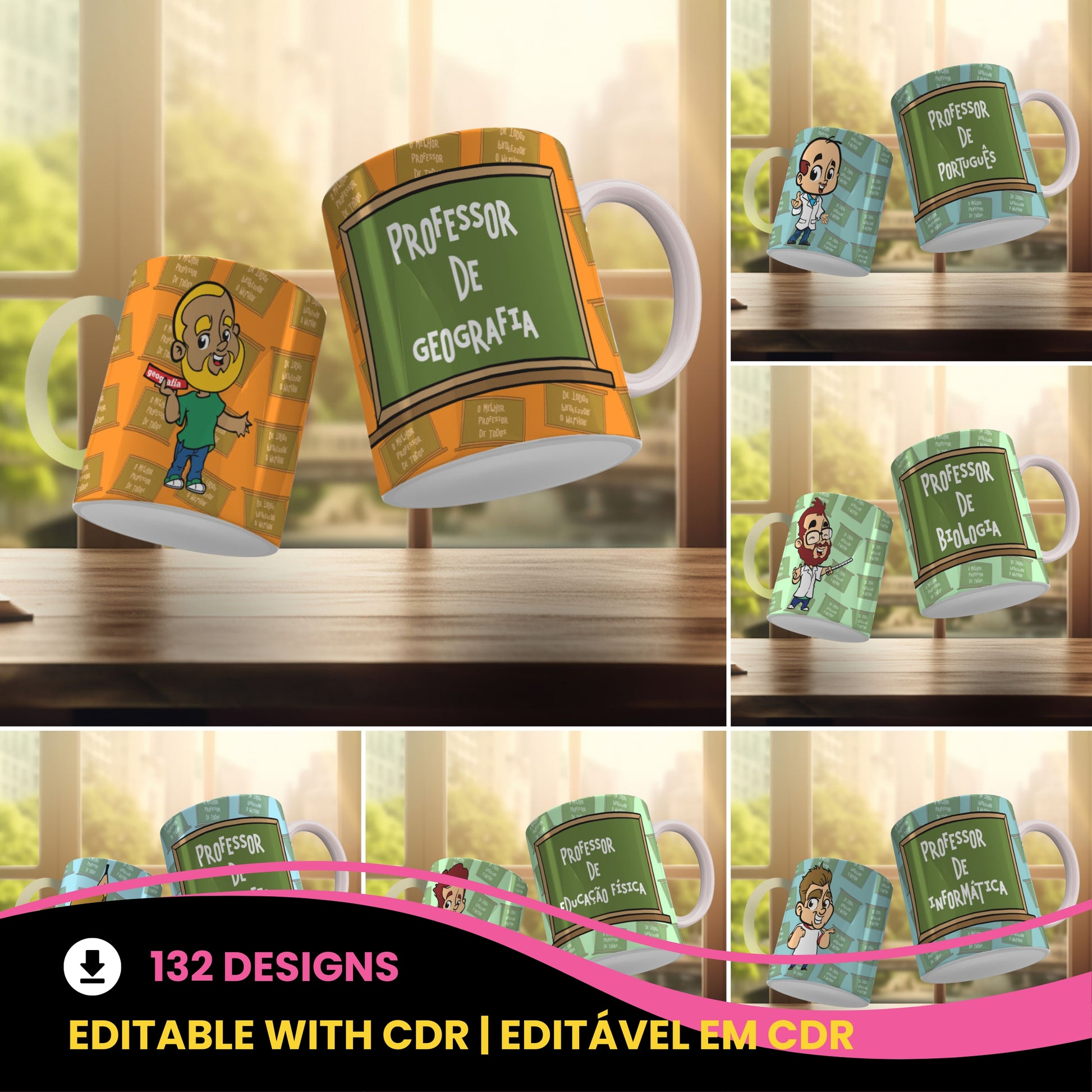 Teacher Sublimation PNG Bundle | Best Teacher Ever Mug Wrap