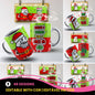 Funny Christmas Flork Mug Sublimation PNG Bundle | Meme Holiday Mug Wrap Template