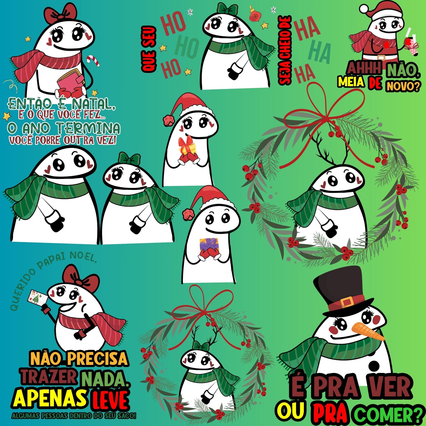 Christmas Flork Digital Kit | Funny Holiday Meme PNG