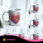 Floral Heart Mug Sublimation PNG Bundle | Botanical Heart Coffee Cup Design Template