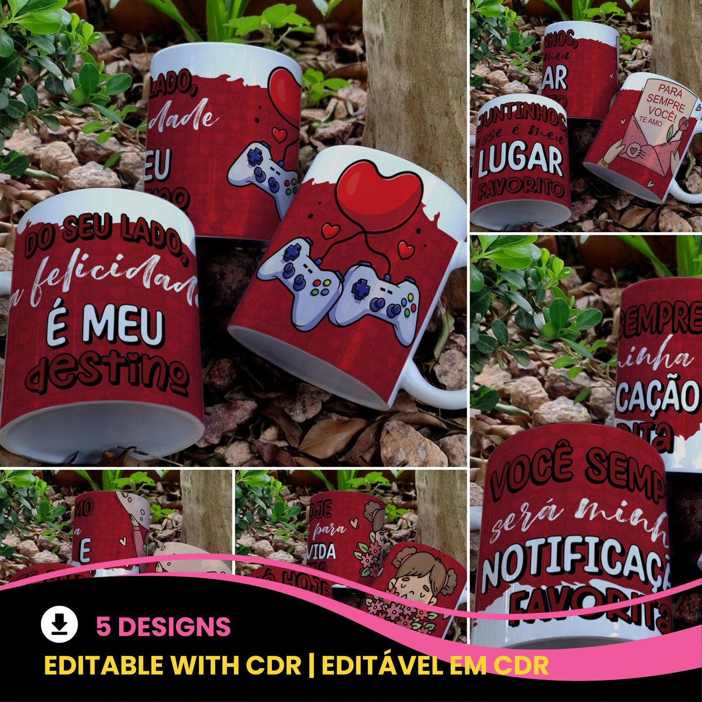 Valentine’s Day Red Love Mug Sublimation | Romantic Couple Design