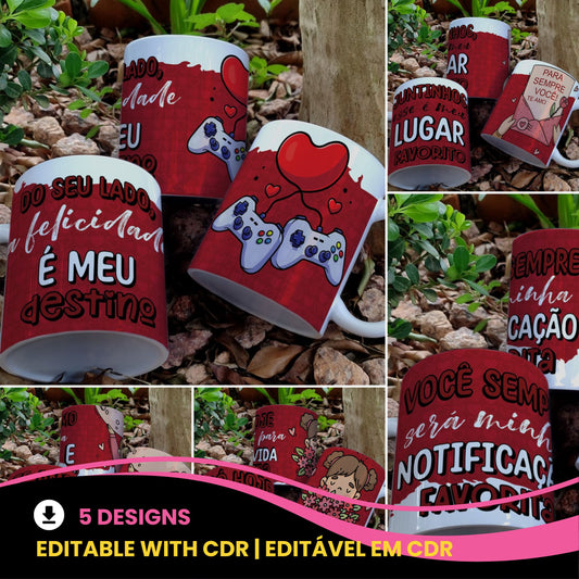 Valentine’s Day Red Love Mug Sublimation | Romantic Couple Design