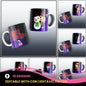 Cute Horror Christmas Mug Sublimation PNG Bundle | Chibi Horror Villains Natal Macabro Coffee Cup Design