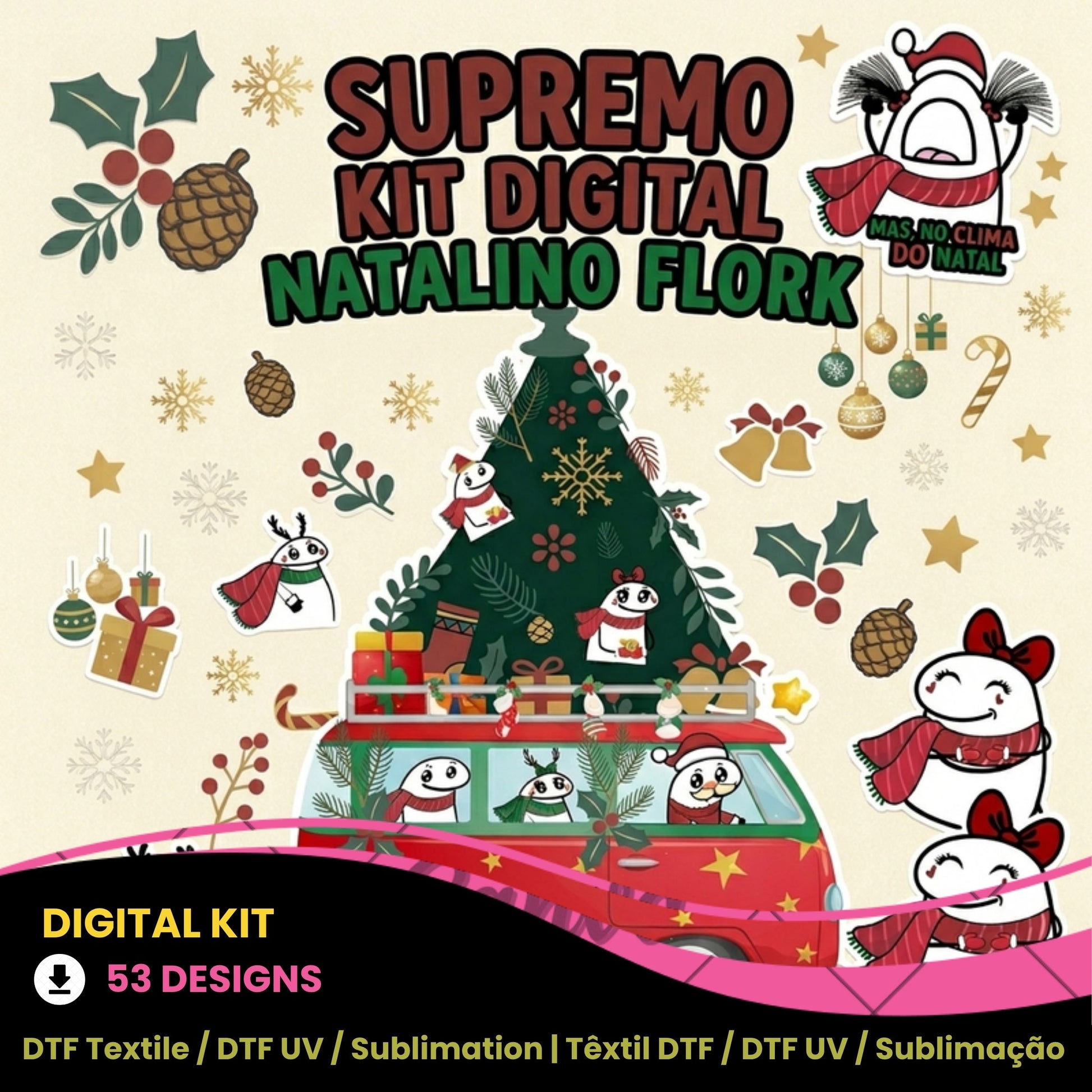 Christmas Flork Digital Kit | Funny Holiday Meme PNG
