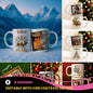 Custom Christmas Photo Mug Sublimation PNG Bundle | Elegant Gold Xmas Picture Frame Mug Wrap
