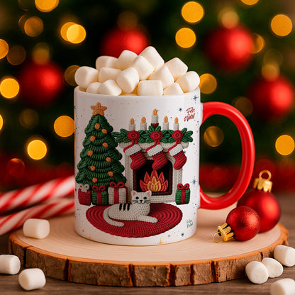 Knitted Christmas Mug Sublimation PNG Bundle | Cozy Holiday Mug Wrap Designs